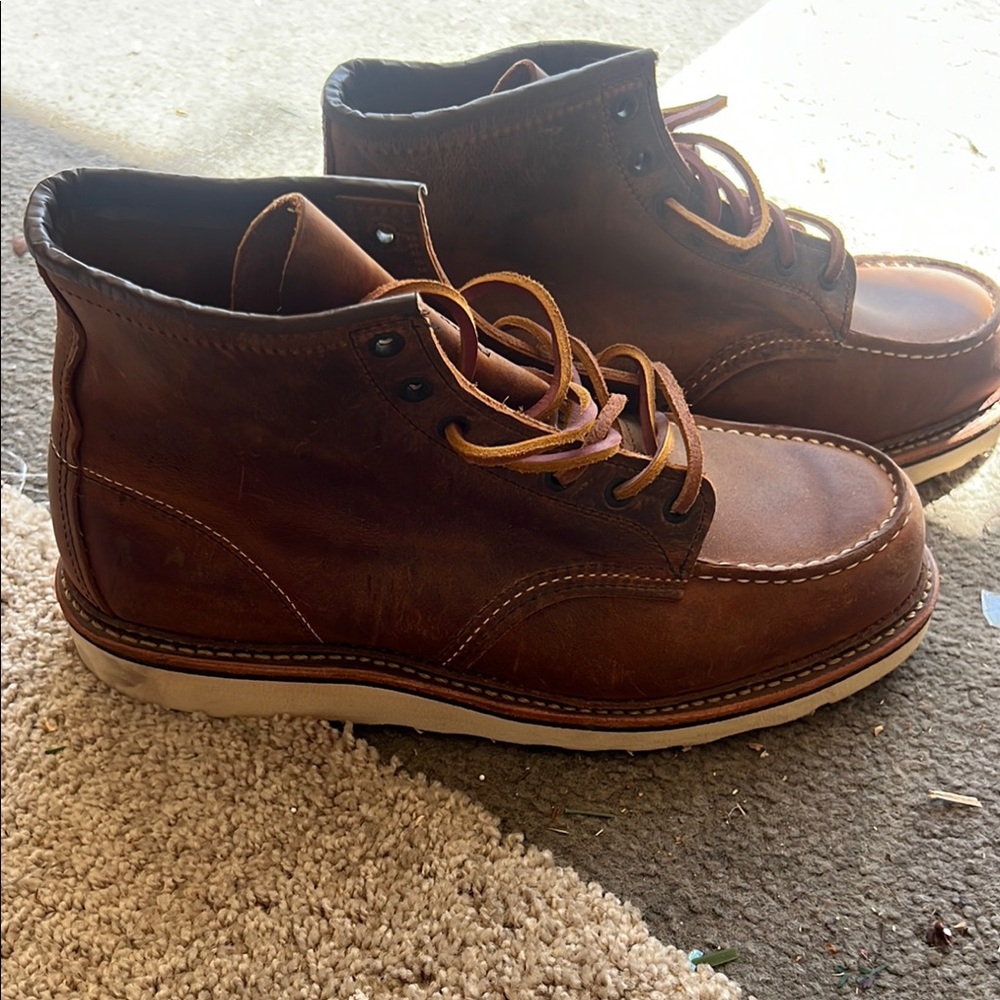 Red Wing Brown Leather Moc-Toe Boots